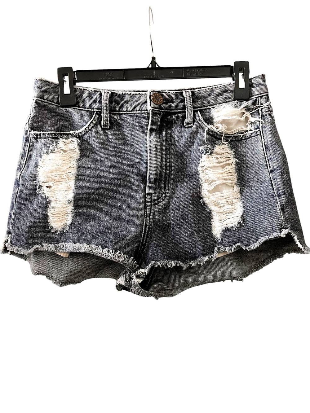Show Me Your Mumu Blue Distressed Cutoff Denim Shorts Size 6/28 - Picture 1 of 4